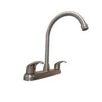 Grifería Mezclador 8" Para Lavaplatos Acero Inox. Doble Manija Consumo 9 l/min