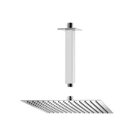 Combo Ducha Cuadrada De 25 Cm Cromado Acero Inox. + Brazo De Techo Cuadrado 15Cm Para Ducha