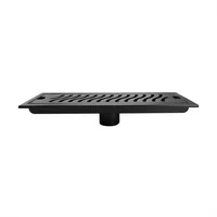 Rejilla Para Piso 30x10 Cm Lineas Tipo Ola Negro Mate