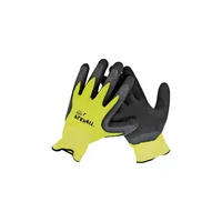 Guantes de Trabajo Boss S Negros con Amarillo Alta Visibilidad y Recubrimiento en Látex