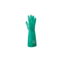 Guantes de Trabajo Showa L Verdes en Nitrilo con Puño Tipo Guantelete
