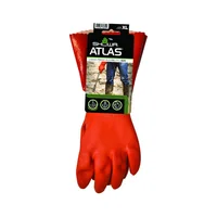 Guantes de Trabajo Showa XL Naranja en PVC con Puño Tipo Guantelete