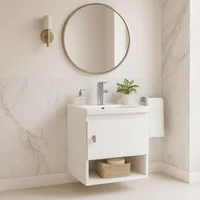 Mueble De Baño Con Lavamanos Linz Blanco 44.3X45X31.4 Cm En Mármol Sintético Y Mdp