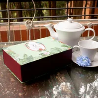 Caja Té Tamano 24X16X7 Cm con 6 Divisiones Guacamayas