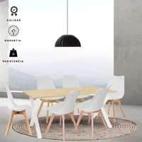 Comedor Indika Macadamia 15Mm 160X80X75 Blanco + Silla Milano 85X39X46 Blanco