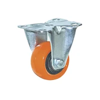Rodachina Fija Doble Rodamiento Naranja Pvc 65 Mm Discover