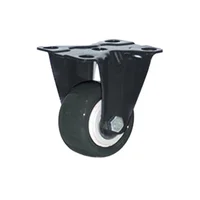 Rodachina Fija Doble Rodamiento Negra Pvc 75 Mm Discover