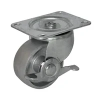Rodachina Giratoria Rueda Metalica Con Freno 75 Mm 3" Discover
