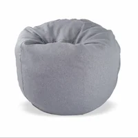 Puff Supreme Elegance Talla L en Microfibra Gris