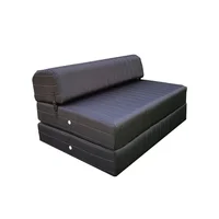 Sofá Cama Plegable 100x190x22 Tela Impermeable Negro