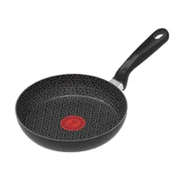 Sartén 20cm en Aluminio de Alta Pureza Antiadherente Triforce Silver Tapa Vidrio Easy Cook Negro con Termoseñal, Mango Efecto Piedra y Libre de PFOA Imusa