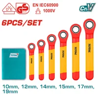 Juego de Llaves 6 Piezas 10 a 19 mm Tipo Ratchet Splin Total Tools en Estuche