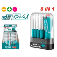 Set de Destornillador 9 Piezas Cromo Vanadio Intercambiable Phillips Planos Doble Punta