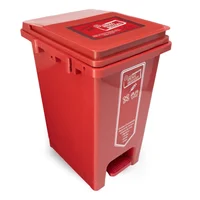 Caneca de Reciclaje 20l Con Autoenganche Roja Pedal