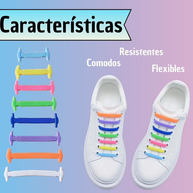 Cordones Elasticos En Silicona para Zapatos Blanco GENERICO