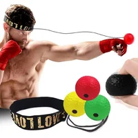 Bola Pelota Entrenamiento De Boxeo Diadema Mejora Reflejos Color Rojo