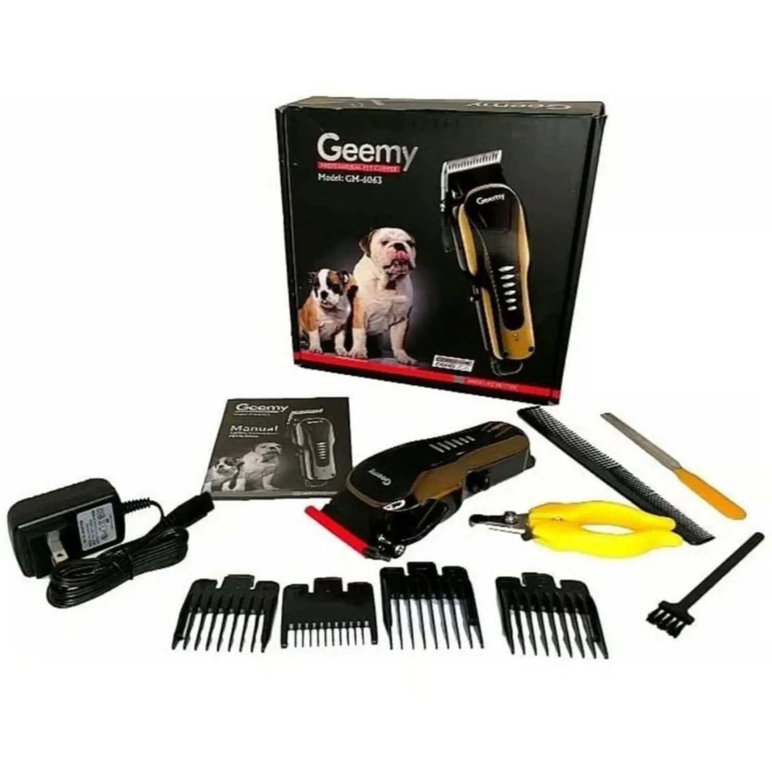 Máquina Para Motilar Perros Inalámbrica Kit 10 En 1 Gem 6063
