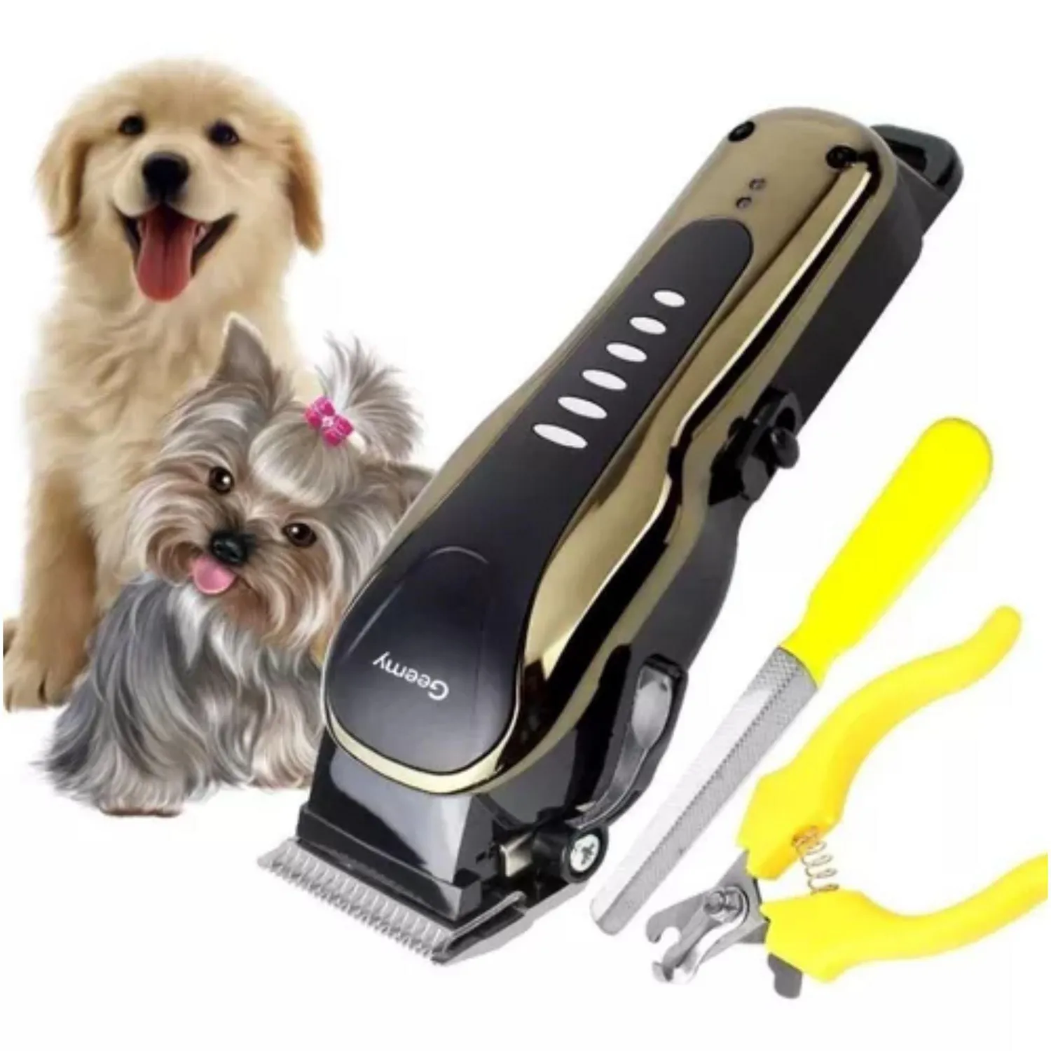 Máquina Para Motilar Perros Inalámbrica Kit 10 En 1 Gem 6063