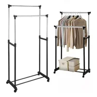 Tendedero de Ropa Doble Organizador Metálico Perchero
