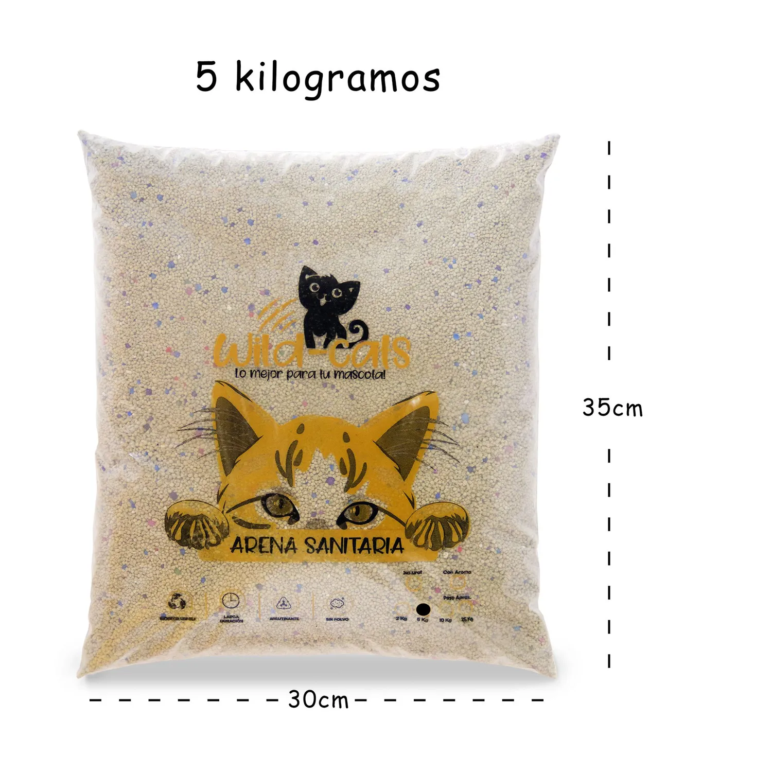 Arena Sanitaria Gato Aglomerante Bentonita Wild Cats Chicle 5 Kg 5