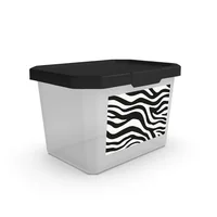 Caja Plástica Organizadora Con Manija 20lt 29.7X26X41.7 cm Natural/Negro Estra