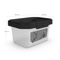 Caja Plástica Organizadora Natural/Negro Con Manija 4lt 28X15X20 cm Estra