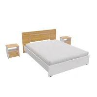 Combo Cama Doble 81.2X151X201.6Cm + Mesas de Noche Neus Duna Blanco