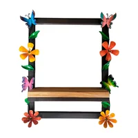 Repisa Floral con Madera