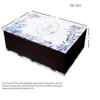Caja Té Tamano 24X16X7 Cm con 6 Divisiones Piñas
