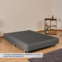 Base Cama Sencilla Pluss M2 100x190x28 Lino Gris
