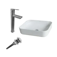 Kit Lavamanos Sobreponer Carimagua+Grifería Mezclador Acero Inox+Desague