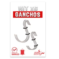 Set x 6 Ganchos Universales para Asador Tipo Barril