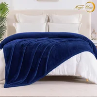 Manta Cobija Suave y Delgada Unicolor Doble Azul