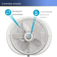 Ventilador Oscilante 3 Velocidades 45 cm