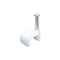100 Grapas para Cable Recto 8 Mm Blanco Con Clavo