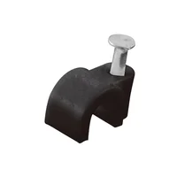 100 Grapas para Cable Curvo 6 Mm Negra Con Clavo