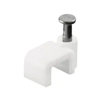 100 Grapas para Cable Recto 5 Mm Blanco Con Clavo