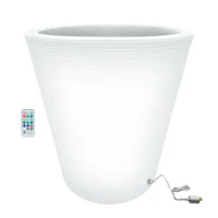 Matera Cónica Acanalada 84 cm Luz Multicolor Inalámbrica