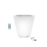 Matera Cónica Acanalada 46 cm Luz Multicolor Inalámbrica