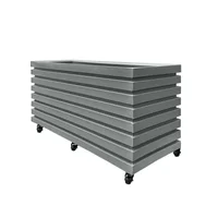 Combo Jardinera Acanalada Alta 100 x 35 cm Con Base de Ruedas