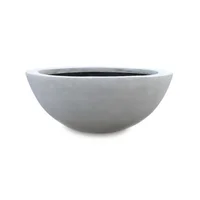 Matera En Cemento Bowl Liso 50 Cm Gris
