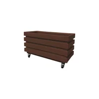 Combo Jardinera Acanalada 70 x 30 cm Con Base de Ruedas