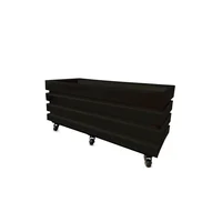 Combo Jardinera Acanalada 90 x 35 cm Con Base de Ruedas
