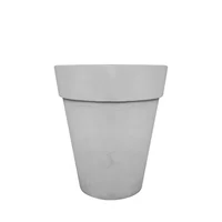 Matera En Cemento Cónica Con Borde 46 Cm Gris