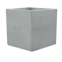 Matera En Cemento Cubo Liso 60 Cm Gris