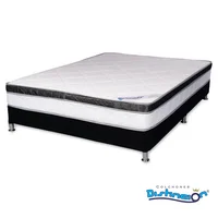 Combo Colchón Resortado Bronce Plus Tp 160x190x24 + 2 Base Cama Tela Mf 80x190x29