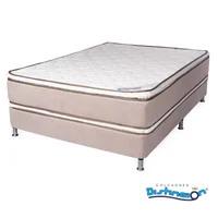 Combo Colchón Resortado Oro Doble Pillow 100x190x33 + Base Cama Tela Mf 100x190x29