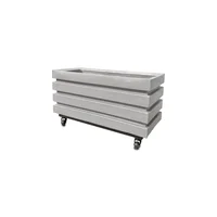 Combo Jardinera Acanalada 70 x 30 cm Con Base de Ruedas