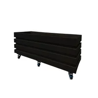 Combo Jardinera Acanalada 100 x 35 cm Con Base de Ruedas