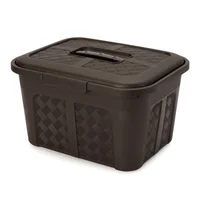 Cajonera Plástica Organizadora con Tapa - Cajas O Canastas 10L Café